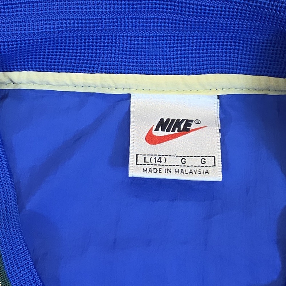 Vintage Nike Windbreaker ColorBlock Zip Long Sleeve Malaysia Blue Size Large 14 - Picture 6 of 12